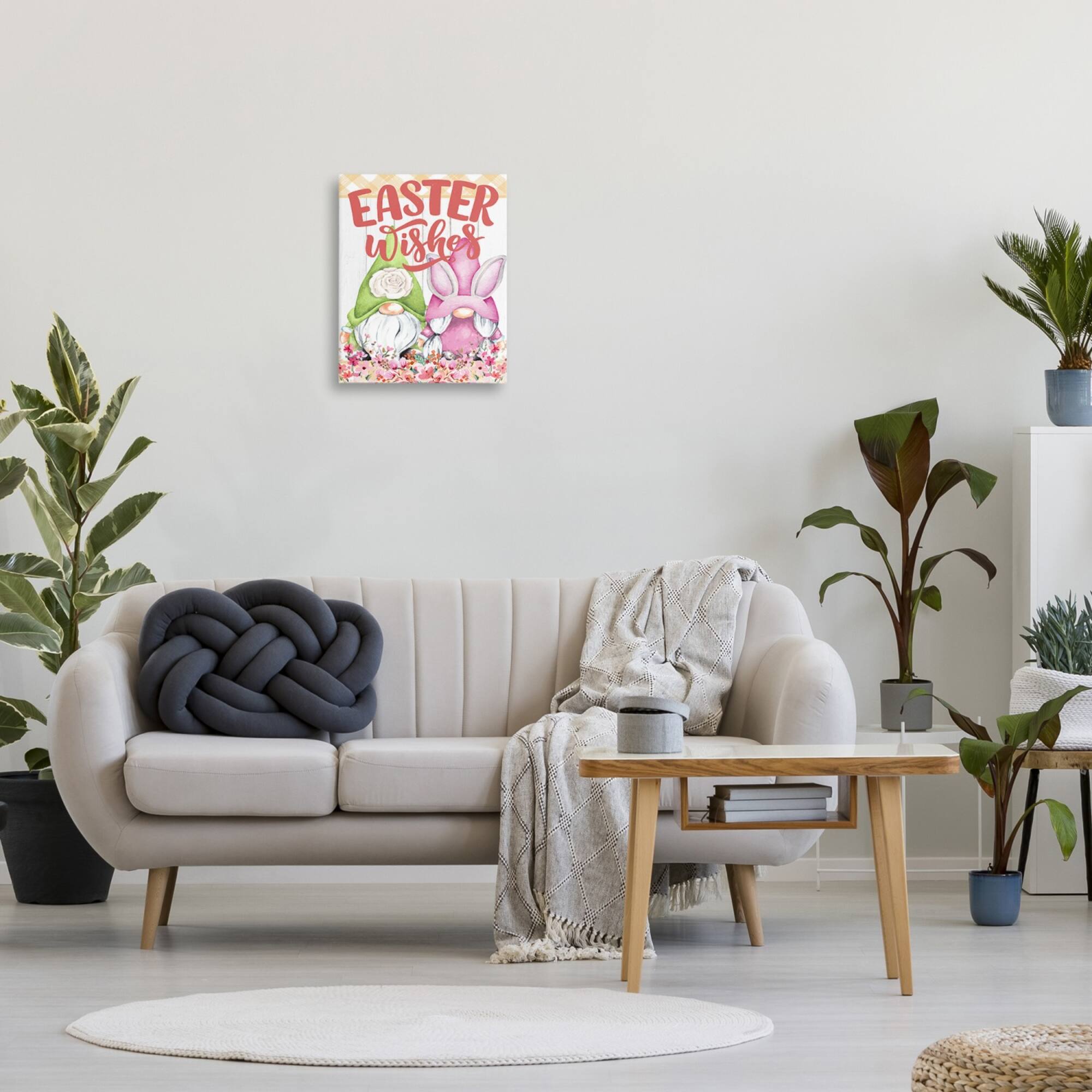 Stupell Industries Easter Wishes Gnomes Canvas Wall Art